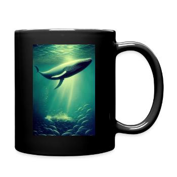 Whale Streampunk Ocean Diving Scuba Fish Water - Full Colour Mug - black - Right