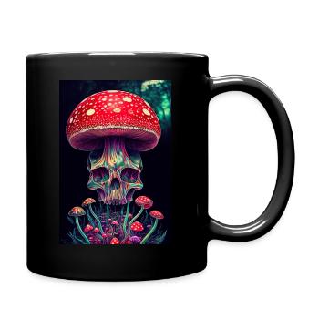 psychedelic skull skull fungus lsd Colorful - Full Colour Mug - black - Right
