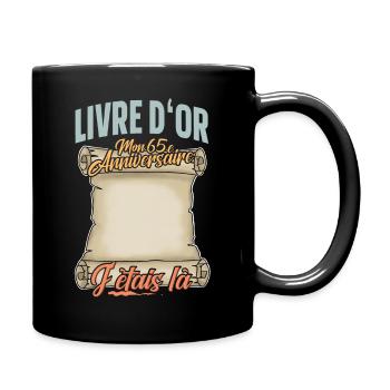 65e Anniversaire Livre D'or 65 Ans Fête Livre D'or - Mug uni - noir - Droite