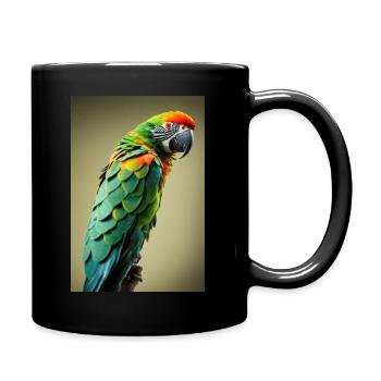 Perroquet ara sur une branche dans la jungle - Mug uni - noir - Droite