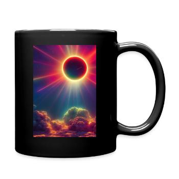 Sonnenfinsternis mit Regenbogenfarben - Tasse einfarbig - Schwarz - Rechts