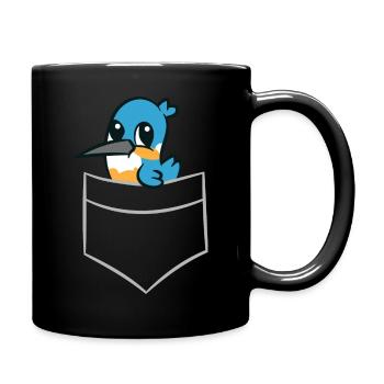Kingfisher - Dans la poche poitrine / poche chemise - Mug uni - noir - Droite