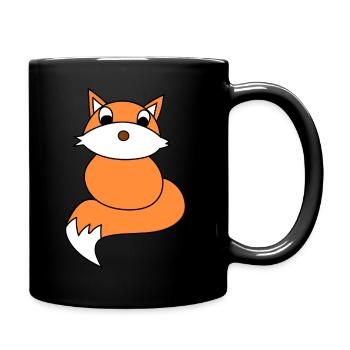 Kleiner Fuchs Illustration - Tasse einfarbig - Schwarz - Rechts