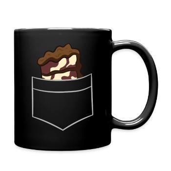 Gâteau en marbre - Dans la poche de poitrine / poche de chemise - Mug uni - noir - Droite