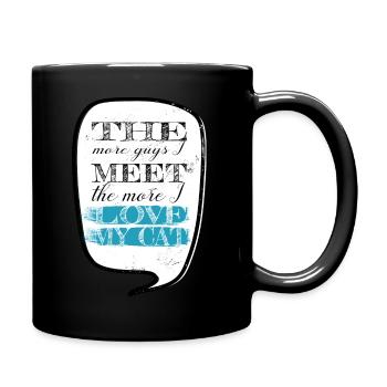 animal love cat owner present pet lover - Tasse einfarbig - Schwarz - Rechts