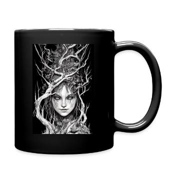 Witch Metal Tattoo Black White Witch - Full Colour Mug - black - Right