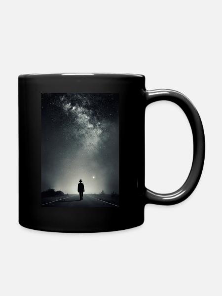 Der einsame Mann - Tasse einfarbig - Schwarz