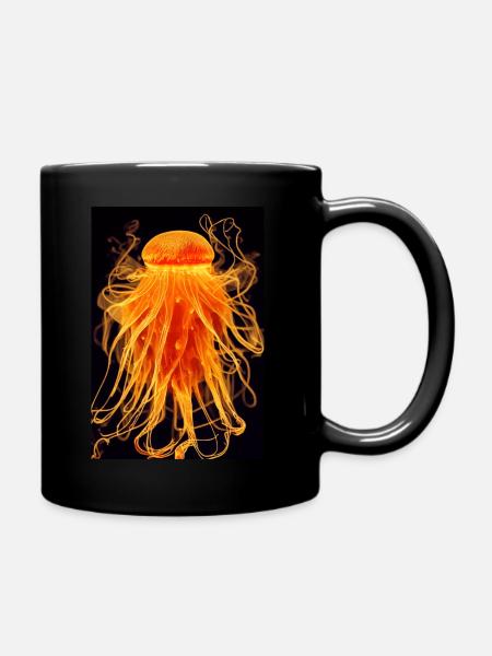 Feuer Qualle - Tasse einfarbig - Schwarz