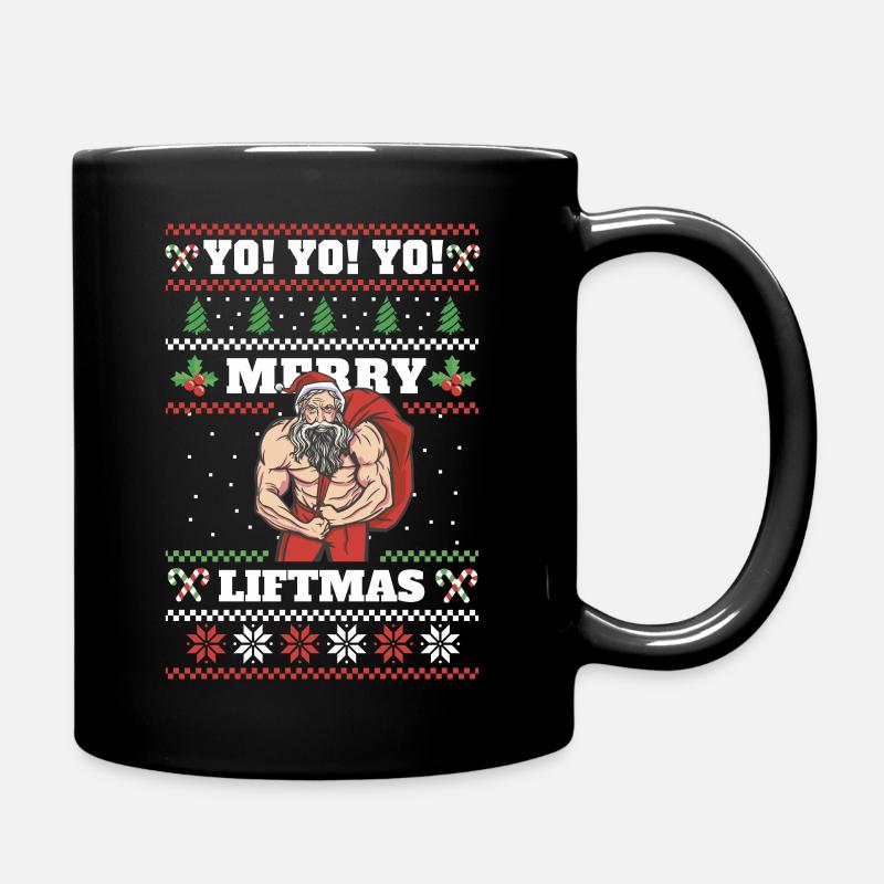 Muskel Weihnachtsmann Fun - Tasse einfarbig - Schwarz