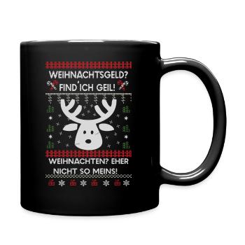 Lustiges Weihnachten Rentier Sweatshirt/Pullover - Tasse einfarbig - Schwarz - Rechts