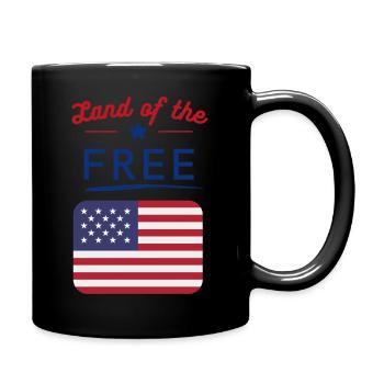 Land der Freiheit - Tasse einfarbig - Schwarz - Rechts