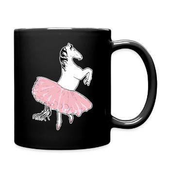 Lipizzaner aus der Spanischen Hofreitschule im Tut - Tasse einfarbig - Schwarz - Rechts