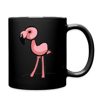 Flamingo Geschenkidee rosa pink - Tasse einfarbig - Schwarz - Rechts