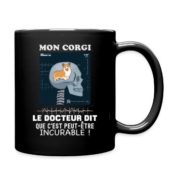 Corgi radiographie Humour Propriétaire De Chien - Mug uni - noir - Droite