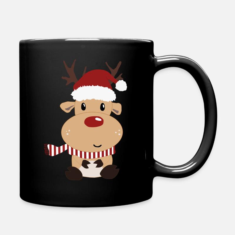 Renne de Noël Rigolo Joyeux Noël Mignon - Mug uni - noir