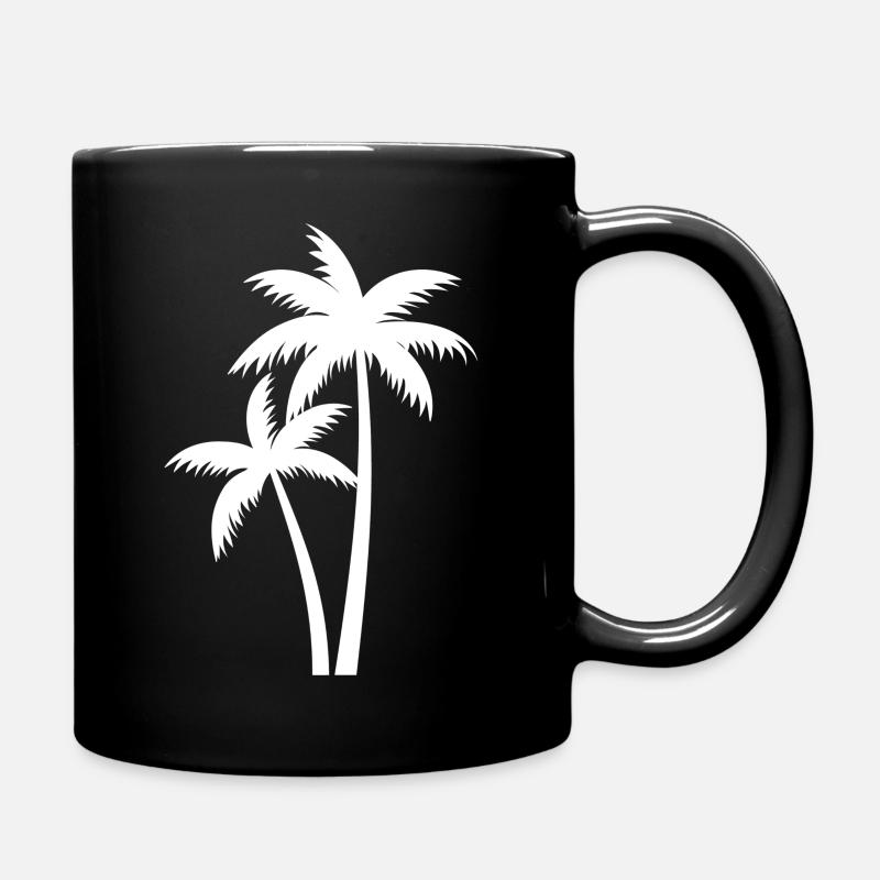 Weiße exotische Palmen - Tasse einfarbig - Schwarz