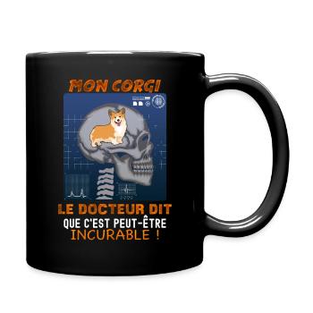 Humour Chien corgi radiographie Chiens De Race - Mug uni - noir - Droite