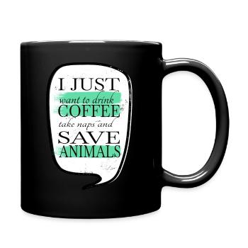 present cat caffeine office geek black - Tasse einfarbig - Schwarz - Rechts