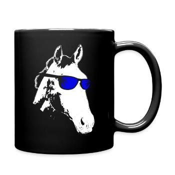 Pferd Sonnenbrille Party Pferdeliebe Reiten Pferde - Tasse einfarbig - Schwarz - Rechts