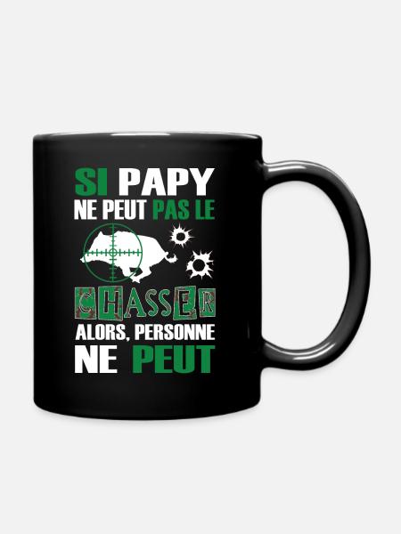 Papy Chasseur - Chasse au Sanglier - Mug uni - noir