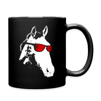 Pferd Sonnenbrille Uralub Reiten Pferdeliebe Pferd - Tasse einfarbig - Schwarz - Rechts