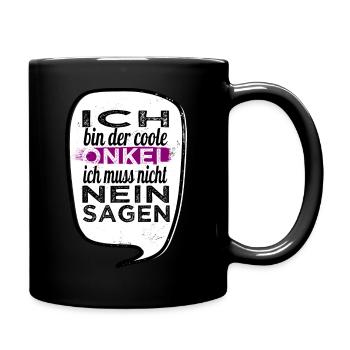 zitat katze lustig schildmaid familienwappen - Tasse einfarbig - Schwarz - Rechts