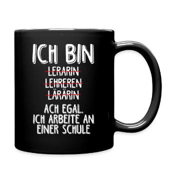 Ich Arbeite An Einer Schule - Lehramt Geschenk Leh - Tasse einfarbig - Schwarz - Rechts