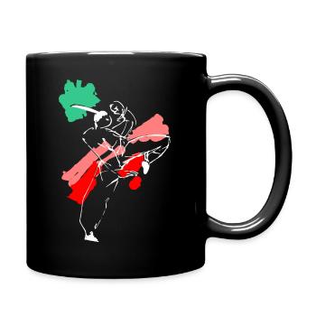 Figurine de combattant Kungfu - Style Shaolin - Mug uni - noir - Droite