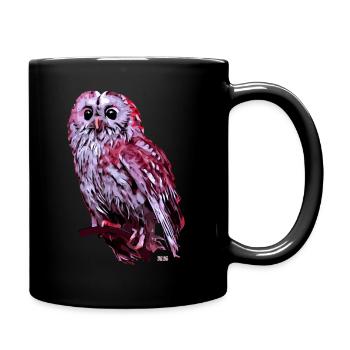 Lila eule - Tasse einfarbig - Schwarz - Rechts