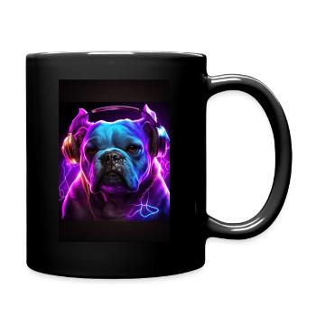 Bulldog DJ Chien DJ - Mug uni - noir - Droite