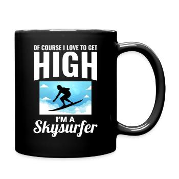 Skysurfing Fallschirmspringen Extremsport Fallschirmspringer Lustig - Tasse einfarbig - Schwarz - Rechts