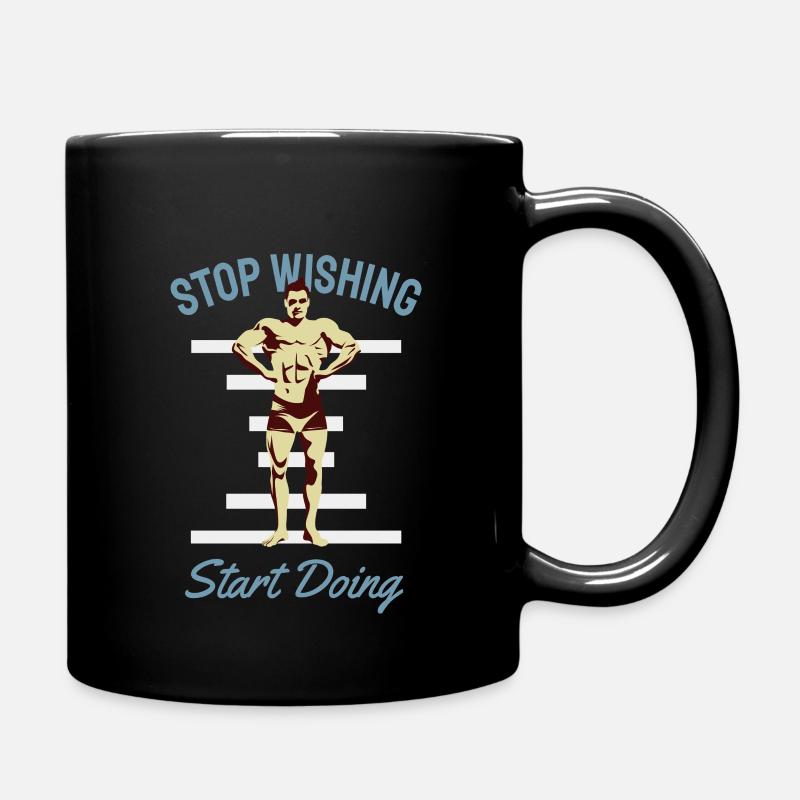 Stop wishing - start doing - Tasse einfarbig - Schwarz