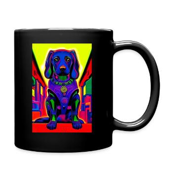Super hero dog #15 - Full Colour Mug - black - Right
