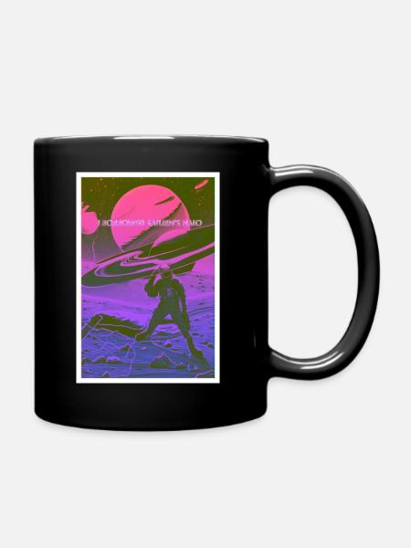 I borrowed Saturn's Halo (PINK) - Full Colour Mug - black
