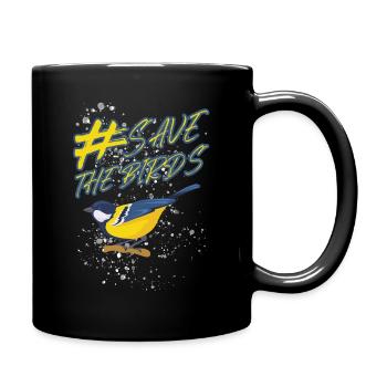 #savethebirds Save the Birds Wildvögel Hashtag - Tasse einfarbig - Schwarz - Rechts