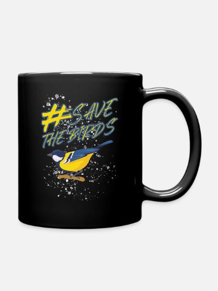 #savethebirds Save the Birds Wildvögel Hashtag - Tasse einfarbig - Schwarz