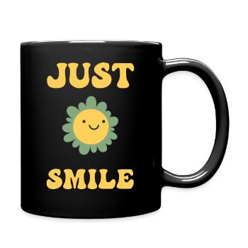 Just Smile - Full Colour Mug - black - Right