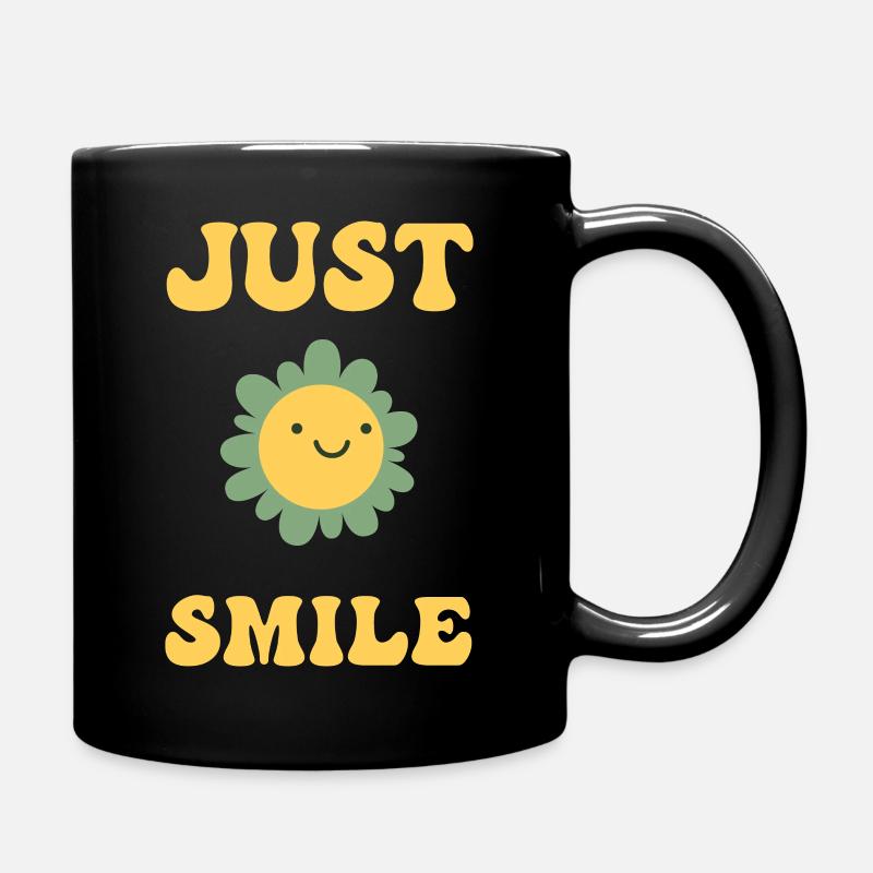 Just Smile - Full Colour Mug - black