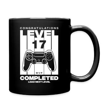 Geburtstag Level 17 Geschenkidee - Tasse einfarbig - Schwarz - Rechts