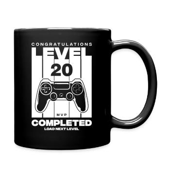 Geburtstag Level 20 Geschenkidee - Tasse einfarbig - Schwarz - Rechts