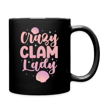 Crazy Clam Lady - Seashell Hunter Sea Shell - Full Colour Mug - black - Right