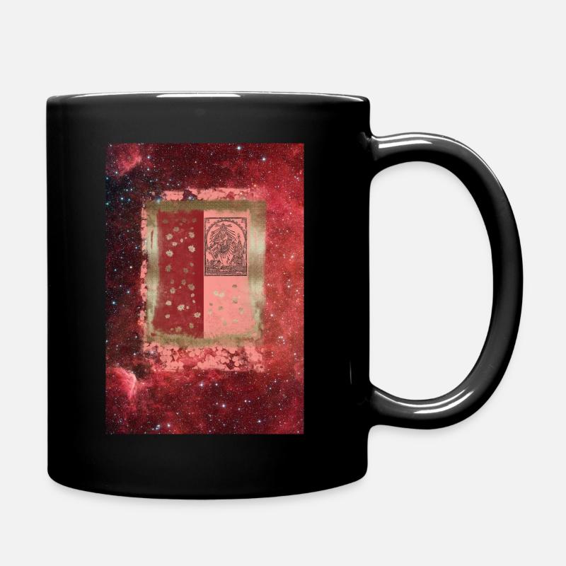 SHIVA Rot Gold Abstrakt - Tasse einfarbig - Schwarz