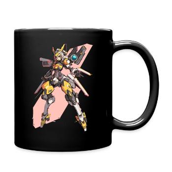 Anime Mecha Cyborg Girl - Full Colour Mug - black - Right