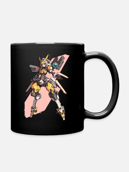 Anime Mecha Cyborg Girl - Tasse einfarbig - Schwarz