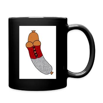 Betty, the big-hearted burlesque sassy sausage - Full Colour Mug - black - Right