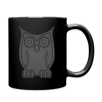 Eule - Tasse einfarbig - Schwarz - Rechts