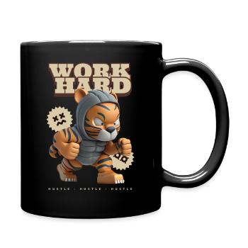 Work hard (tiger) - Tasse einfarbig - Schwarz - Rechts