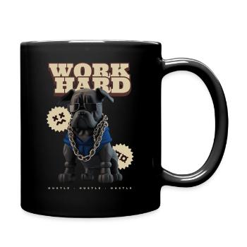 work hard (dog) - Tasse einfarbig - Schwarz - Rechts