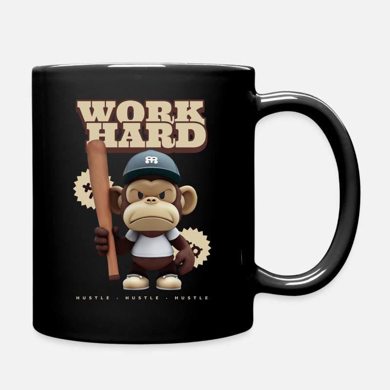 Work hard (monkey) - Tasse einfarbig - Schwarz