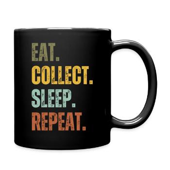 EAT COLLECT SLEEP REPEAT - Full Colour Mug - black - Right